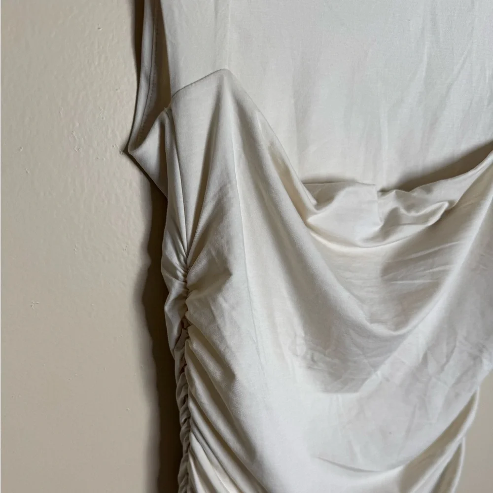 NWT Abecrombie & Fitch Ava Knit Maxi Dress Cream size Large Tall bodycon